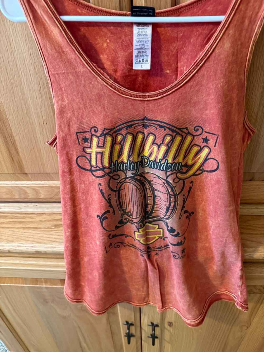 Harley-Davidson Women's Orange Wash 'Hillbilly' Graphic Tank